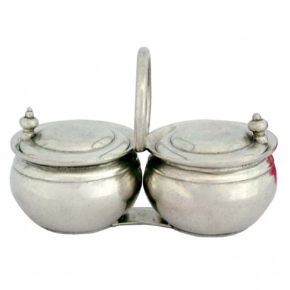 Pewter Sugar & Creamer Pots Set