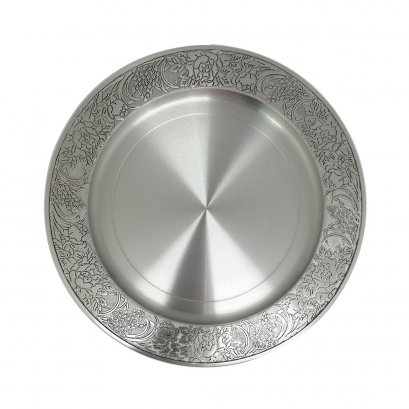 Pewter Floral Des. Plate