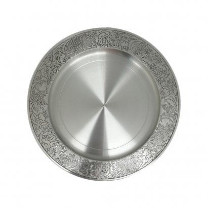 Pewter Floral Des. Plate