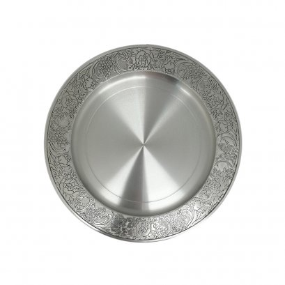 Pewter Floral Des. Plate