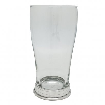 Beer Pint Glass w/Pewter Base