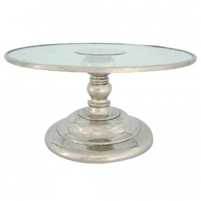 Cake Stand_L / Pewter Decorate / D: 35.5  H: 14.8 cms.