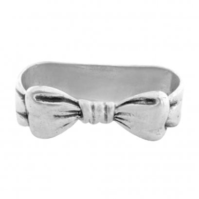 Pewter Napkin Ring, Bow décor (Pack of 4)
