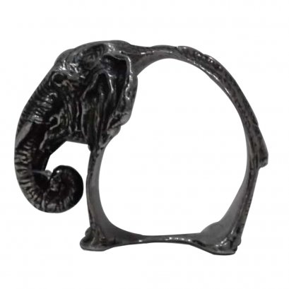 Pewter Napkin Ring, Elephant Design (Pack of 4)