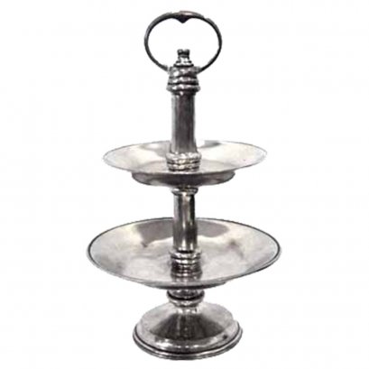 Pewter Pastries, Snacks 2 Tier Stand
