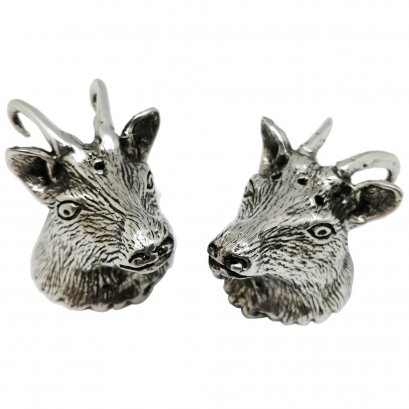 Pewter Salt &amp; Pepper - Stag Heads