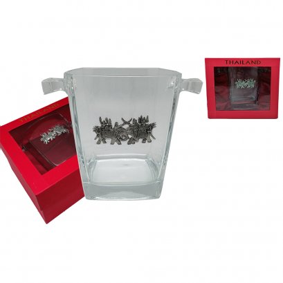 DOF Ice Bucket w/Pewter plaque, Giftbox
