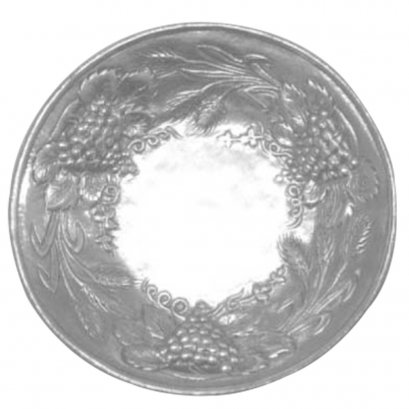 Pewter Grape Motif Round Deep Bowl