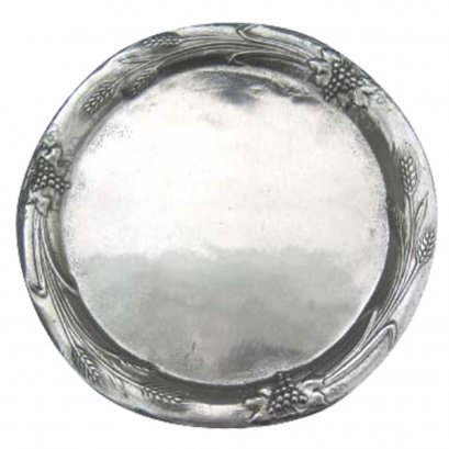 Pewter Grape Motif Round Plate