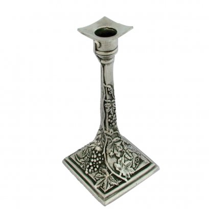 Pewter Grape Motif Square Candlestick