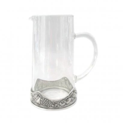 Pewter Grape Motif Base Wine Jug