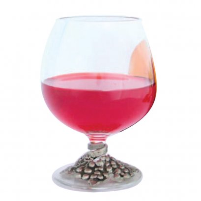 Pewter Grape Motif Décor Cocnac Goblet