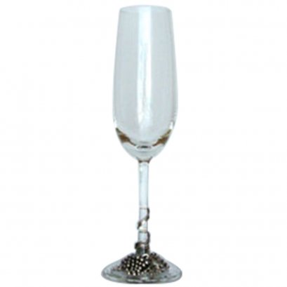 Pewter Grape Motif Décor Champagne Goblet