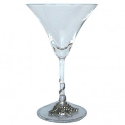 Pewter Grape Motif Décor Martini Goblet