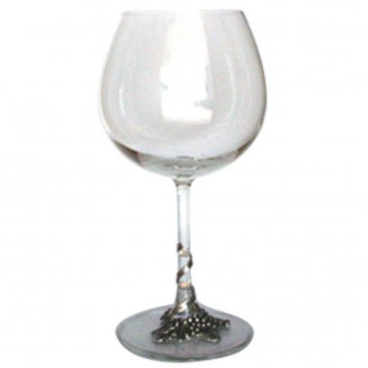 Pewter Grape Motif Décor Wine Goblet