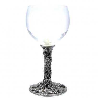 Pewter Grape Motif Stem Redwine Goblet