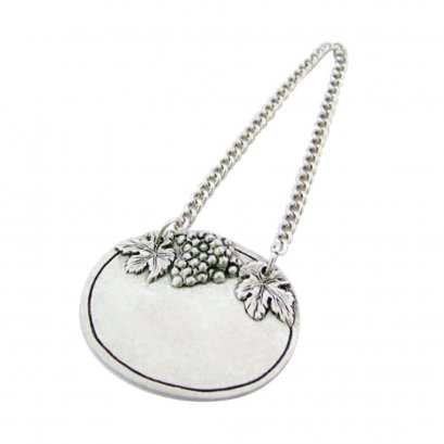 Pewter Grape Motif Wine Bottle Labels Tags