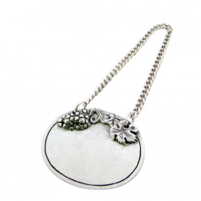 Pewter Grape Motif Wine Bottle Labels Tags