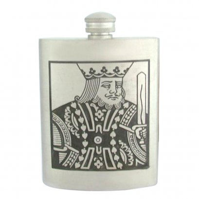 Pewter Hip Flask - Playing card Design
