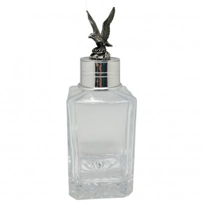 Liquor Square shape Decanter w/Pewter Collar &amp; Flying Eagle Stopper