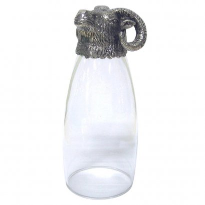 Pewter &amp; Glass Animal Head