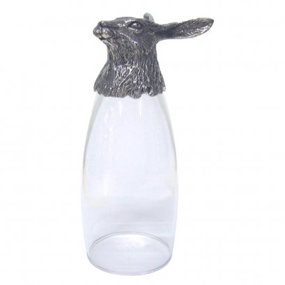 Pewter &amp; Glass Animal Head