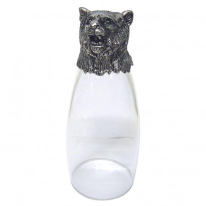 Pewter &amp; Glass Animal Head