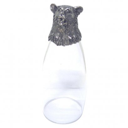 Pewter &amp; Glass Animal Head