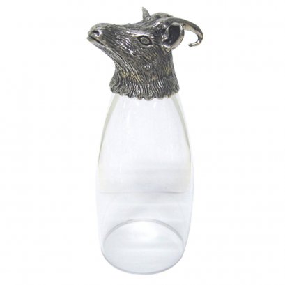 Pewter &amp; Glass Animal Head