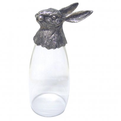 Pewter &amp; Glass Animal Head