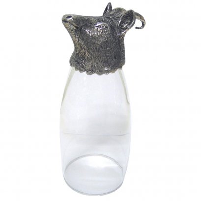 Pewter &amp; Glass Animal Head