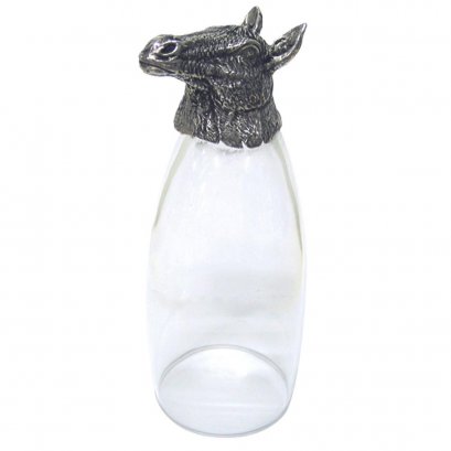 Pewter &amp; Glass Animal Head