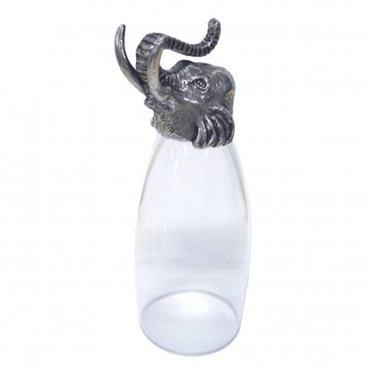 Pewter &amp; Glass Animal Head