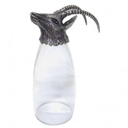 Pewter &amp; Glass Animal Head