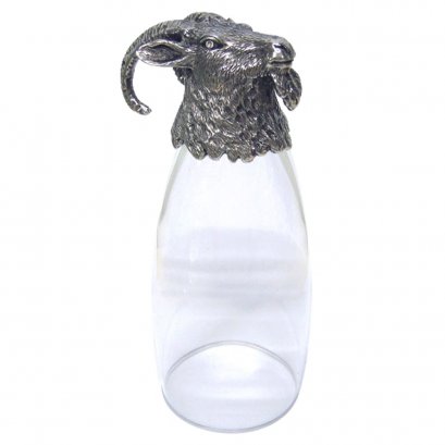 Pewter &amp; Glass Animal Head