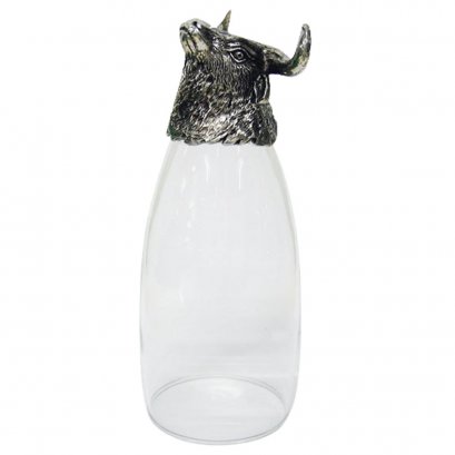Pewter &amp; Glass Animal Head