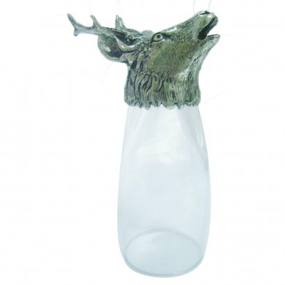 Pewter &amp; Glass Animal Head