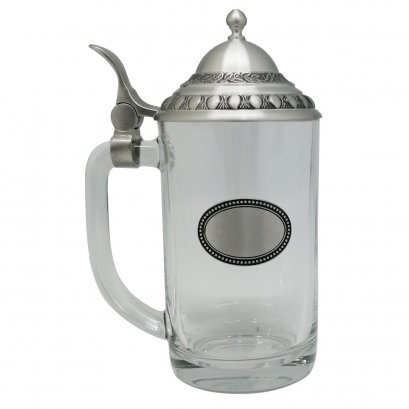 Beer Stein w/Pewter Lid &amp; Medal