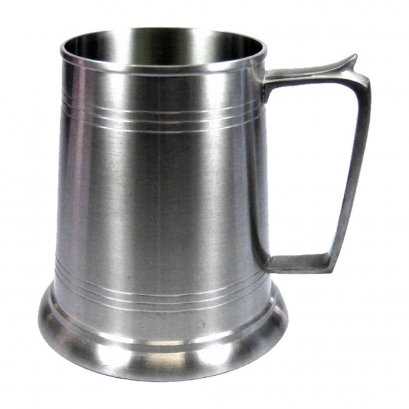 Beer Stein w/Pewter Lid &amp; Medal