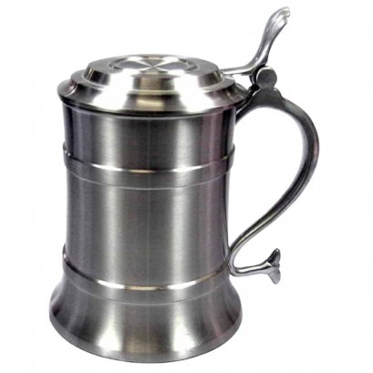 Beer Stein w/Pewter Lid &amp; Medal