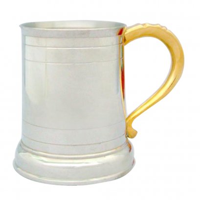 Beer Stein w/Pewter Lid &amp; Medal