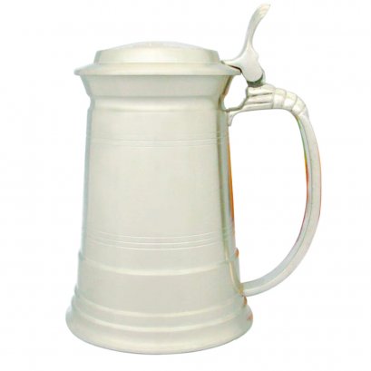Beer Stein w/Pewter Lid &amp; Medal