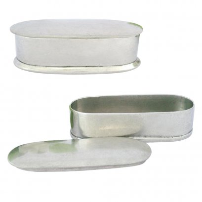 Pewter Vintage Style Plain Oval Box, SML.