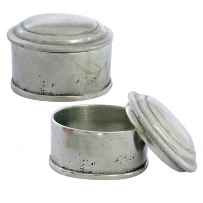 Pewter Vintage Style Plain Oval Box