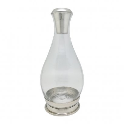 Wine Decanter w/Pewter Base, Collar &amp; Stopper