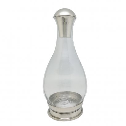 Wine Decanter w/Pewter Base, Collar &amp; Stopper