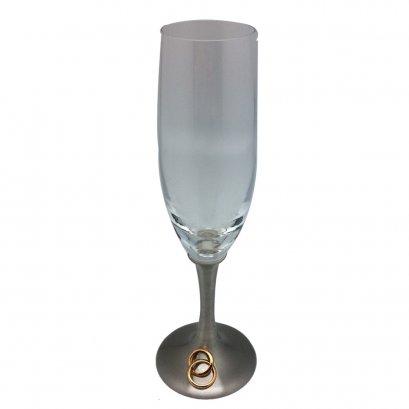 Wine Glass with Ring / Pewter Décor