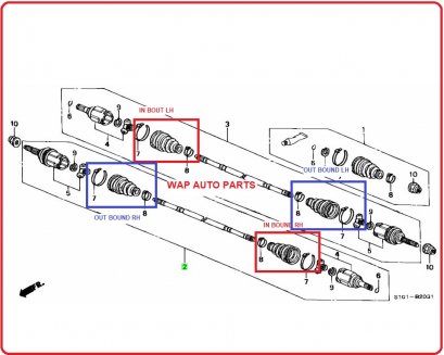 Drive Shaft Boot Rear In-Out Bound