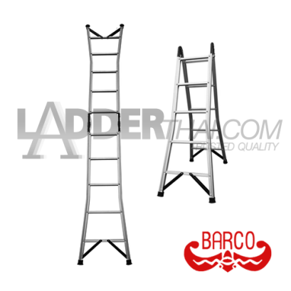 TPQ-BCHL06 (6 ฟุต) บันไดหัวล็อค บันไดอลูมิเนียมขึ้นลง 2 ทาง และพาดตรงได้ BARCO