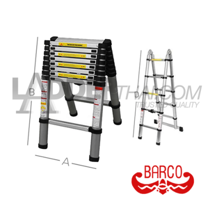 TPQ-BATL13 บันไดยืดหดได้อเนกประสงค์ ทรงเอ ขนาด 10+10 ขั้น ความสูงทรงเอ 380 ซม. BARCO